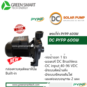 หอยโข่งโซล่าเซลล์ DC Brushless  PYPP 600W ท่อน้ำ 1 นิ้ว