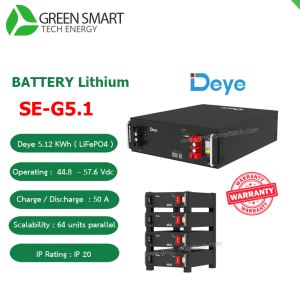 แบตเตอรี่โซล่าเซลล์ Battery Lithium  51.2V 100Ah  Deye SE-G5.1