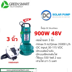 ปั้มจุ่ม  DC Brushless 900W ท่อ 3 นิ้ว มีกล่องแยก CTL